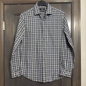 Jack Spade Men’s Grey and Blue Plaid Slim fit Button Up Shirt‎ Size 15 1/2 34/35